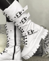Linda - Botas con cremallera y hebillas